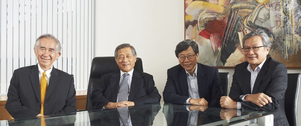 (From left): Liu Thai Ker, senior director; Albert Hong, chairman; Lee Kut Cheung, managing director; Lai Huen Poh, managing director