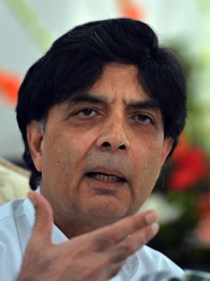 Pakistani Interior Minister Chaudhry Nisar. Photo: AFP