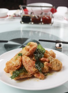 Fried lobster in salted egg yolk from The Chinese Restaurant.