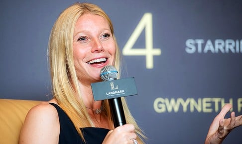 Gwyneth Paltrow speaks at a press conference at the Landmark Mandarin Oriental in Central. Photo: SCMP Pictures