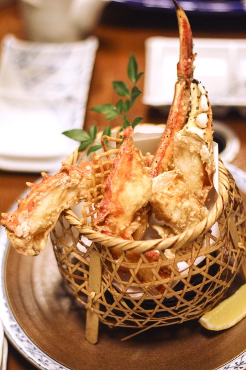 Fried king crab.