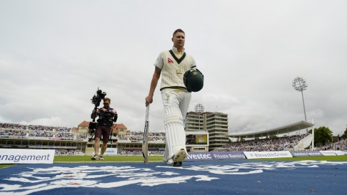 Michael Clarke leaves the field after being dismissed. Photo: Reuters