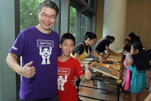 MakerCamp HK co-founder Brian Tang and his son, Zac.