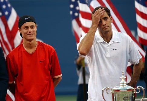 Hewitt says his finest hour was defeating Pete Sampras in the 2001 US Open final. Photo: AFP