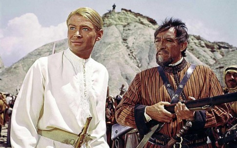 O'Toole, left, in Lawrence of Arabia, his breakthrough role.