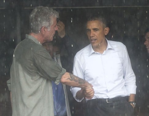 Anthony Bourdain and US President Barack Obama had a meal together in Vietnam last month. Photos: courtesy of CNN