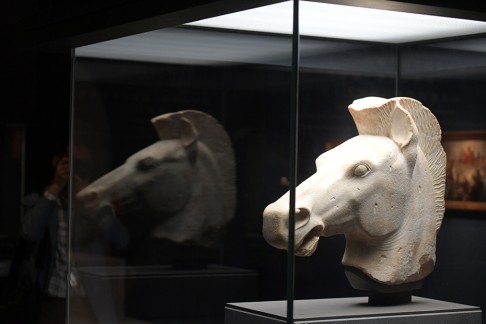 Horse Head, a fragment of statue (Circa 510–500 b.c., Department of Greek, Etruscan and Roman Antiquities, Louvre Museum).