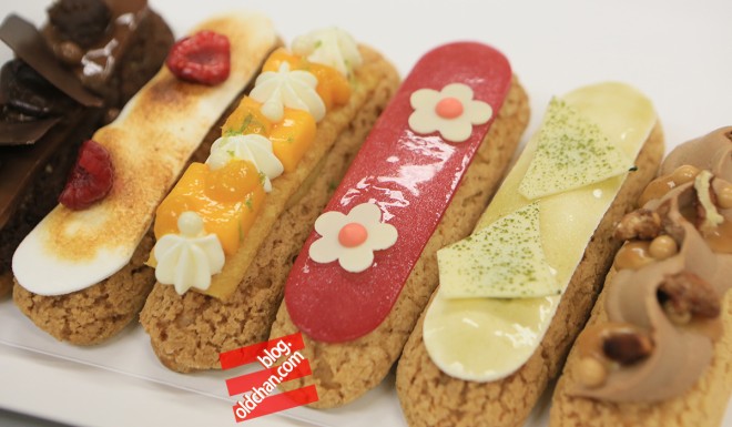 At take-away pastry shop CHOP CHOP in Macau, freshly-baked éclairs are served every morning.