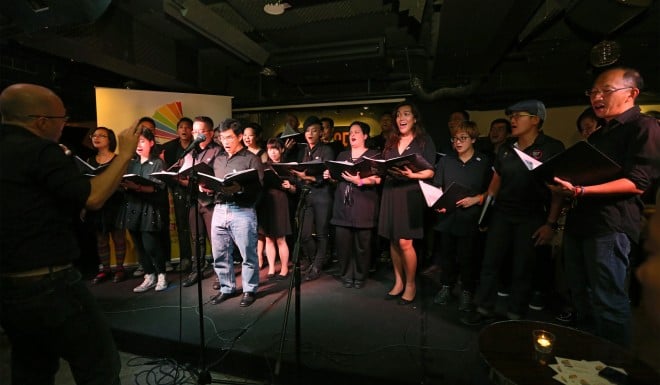 Performing at the Gay Games Fundraising night (Photo: Eric Lee)