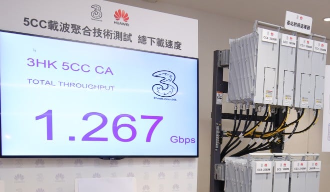 FDD-TDD network with five5 component carriers achieves a peak network rate of over 1.2Gbps using carrier aggregation technology in live demonstration.